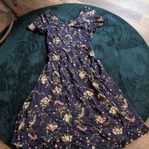 Old Navy Pink and Yellow Flutter Sleeve Sundress